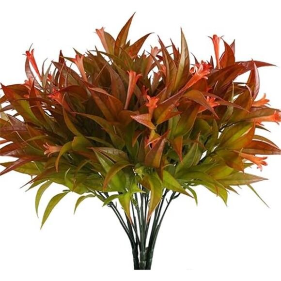 Fake Flower Plants 4 PCS Artificial Greenery Stems Morning Glory Shrubs Bushes - Picture 8 of 8